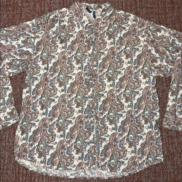 Jachs Other - Multicolor Paisley Cotton Shirt bold pearl snap button front western long sleeve